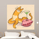 Cat with Glass Wall Mural
