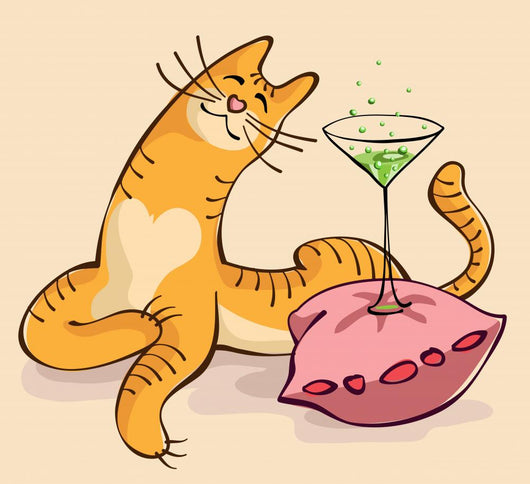Cat with Glass Wall Mural