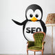 SEO (Search Engine Optimization) Penguin Wall Decal