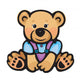 Vector of Cute Baby Bear Isolated. Wall Decal