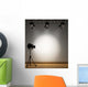 A vintage theater spotlight on a white background Wall Mural