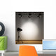 A vintage theater spotlight on a white background Wall Mural