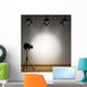 A vintage theater spotlight on a white background Wall Mural