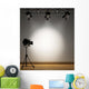 A vintage theater spotlight on a white background Wall Mural