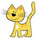 Yellow Cat Wall Decal
