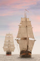 Tall Wooden Vintage Sailing Ships Wall Mural