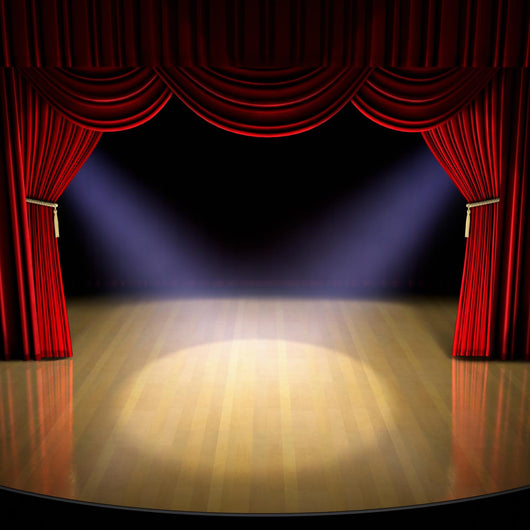 Theatre stage with red curtain Wall Mural