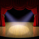 Theatre stage with red curtain Wall Mural