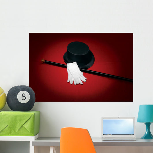 Top Hat White Gloves Wall Mural