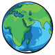 Earth Cartoon Globe Wall Decal