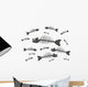 Black and White Fish Skeletons Wall Decal