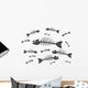 Black and White Fish Skeletons Wall Decal