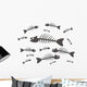 Black and White Fish Skeletons Wall Decal