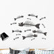 Black and White Fish Skeletons Wall Decal
