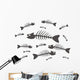 Black and White Fish Skeletons Wall Decal