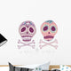 Mexican Skull Set Colorful Wall Mural
