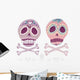 Mexican Skull Set Colorful Wall Mural