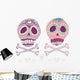 Mexican Skull Set Colorful Wall Mural