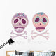 Mexican Skull Set Colorful Wall Mural