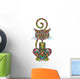 Cat Psychedelic Art Design-Gatto Psichedelico-Vector Wall Decal