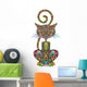 Cat Psychedelic Art Design-Gatto Psichedelico-Vector Wall Decal
