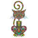 Cat Psychedelic Art Design-Gatto Psichedelico-Vector Wall Decal