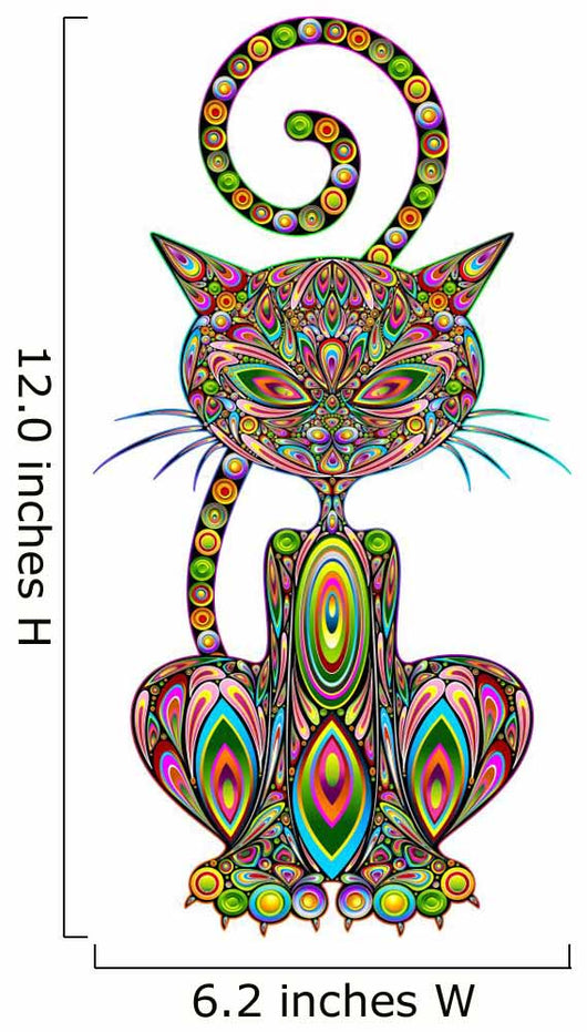 Cat Psychedelic Art Design-Gatto Psichedelico-Vector Wall Decal
