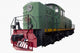 Old green locomotive Wall Decal