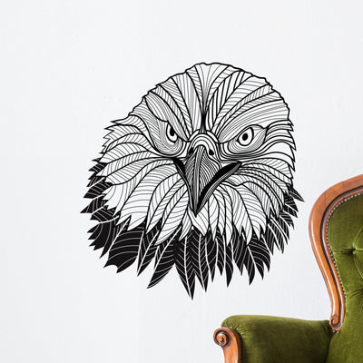 Bald Eagle Head as Wall Decal shown on a wall