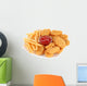 Fried chicken nuggets with french fries and sauce isolated Wall Decal