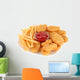 Fried chicken nuggets with french fries and sauce isolated Wall Decal