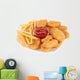 Fried chicken nuggets with french fries and sauce isolated Wall Decal