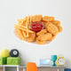 Fried chicken nuggets with french fries and sauce isolated Wall Decal