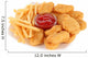 Fried chicken nuggets with french fries and sauce isolated Wall Decal