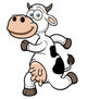 Vector illustration of a running cow cartoon Wall Decal