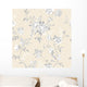 Delicate White Roses Over Creame Wall Mural