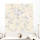 Delicate White Roses Over Creame Wall Mural
