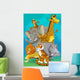 Cartoon safari - illustration for the children Wall Mural