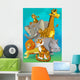 Cartoon safari - illustration for the children Wall Mural