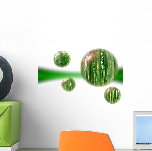 bamboo orbs Wall Mural