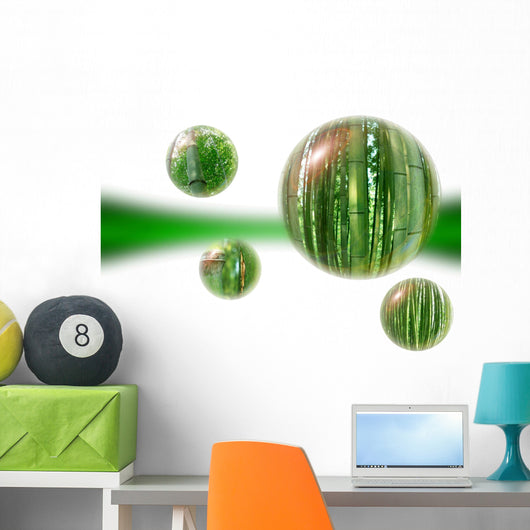 bamboo orbs Wall Mural