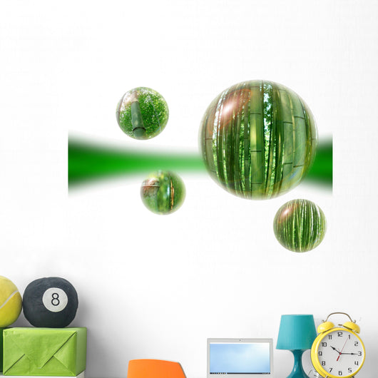 bamboo orbs Wall Mural