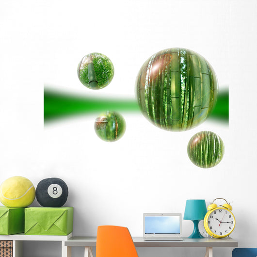 bamboo orbs Wall Mural