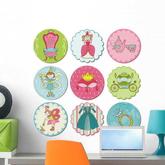 Scrapbook Design Elements - Tags with Princess Elements Wall Decal