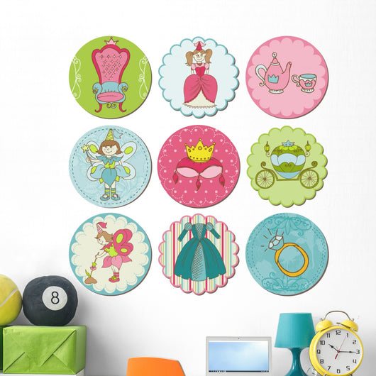 Scrapbook Design Elements - Tags with Princess Elements Wall Decal