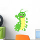 Cute Caterpillar Waving Cartoon Wall Decal