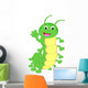 Cute Caterpillar Waving Cartoon Wall Decal