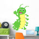 Cute Caterpillar Waving Cartoon Wall Decal