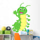 Cute Caterpillar Waving Cartoon Wall Decal