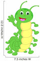 Cute Caterpillar Waving Cartoon Wall Decal